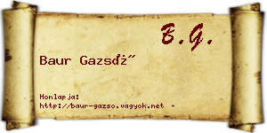 Baur Gazsó névjegykártya